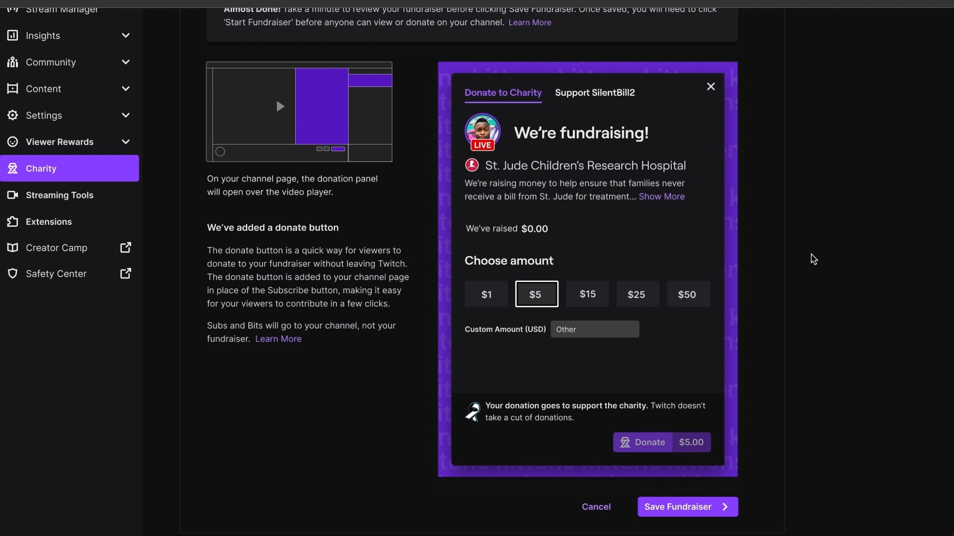 Twitch testa novas ferramentas para streamers que levantam fundos