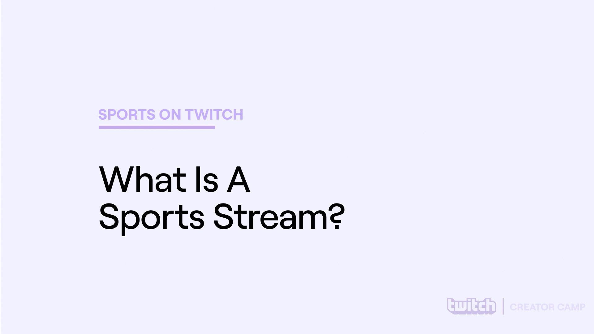 Sidecasting Sports on Twitch
